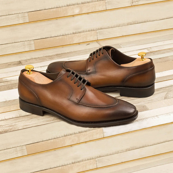 Medium Brown Cognac Goodyear Welted Split Toe Derby