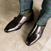 Black Goodyear Welted Double Monk Strap