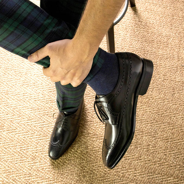 Black Goodyear Welted Longwing Blucher