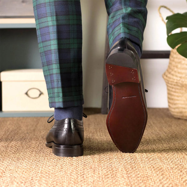 Black Goodyear Welted Longwing Blucher