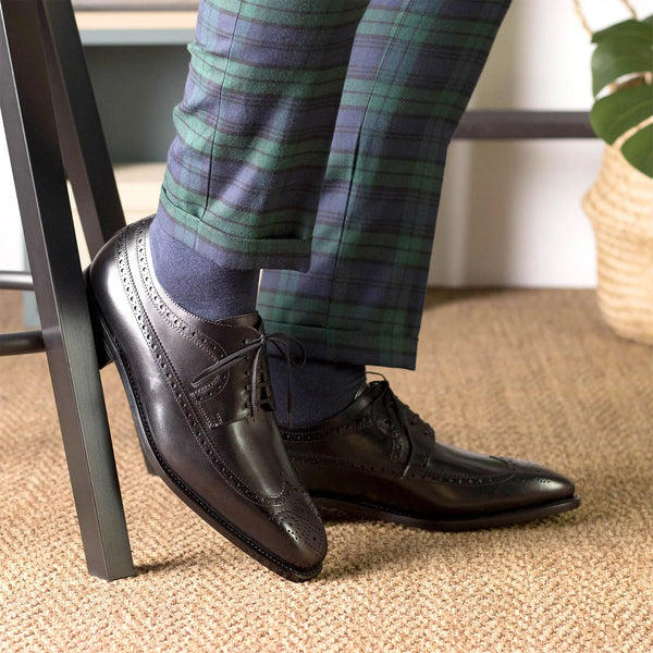 Black Goodyear Welted Longwing Blucher