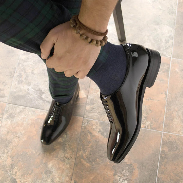Black Goodyear Welted Wholecut Oxford