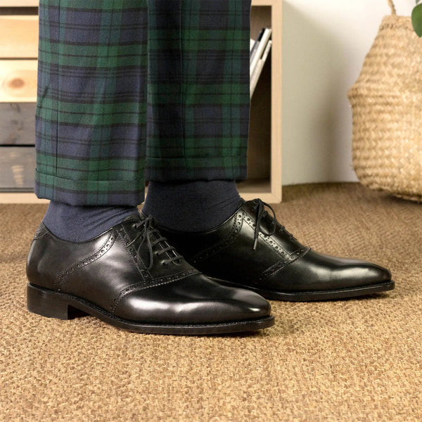 Black Goodyear Welted Saddle Oxford