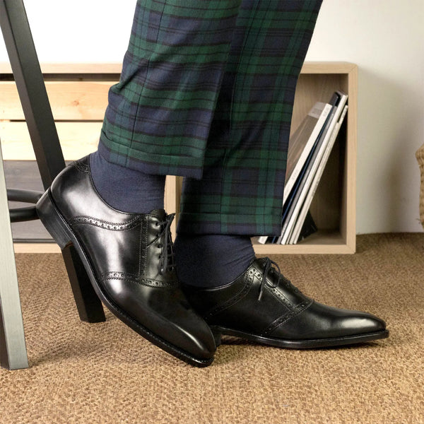 Black Goodyear Welted Saddle Oxford