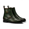 Forest Green Zip Buckle Boots