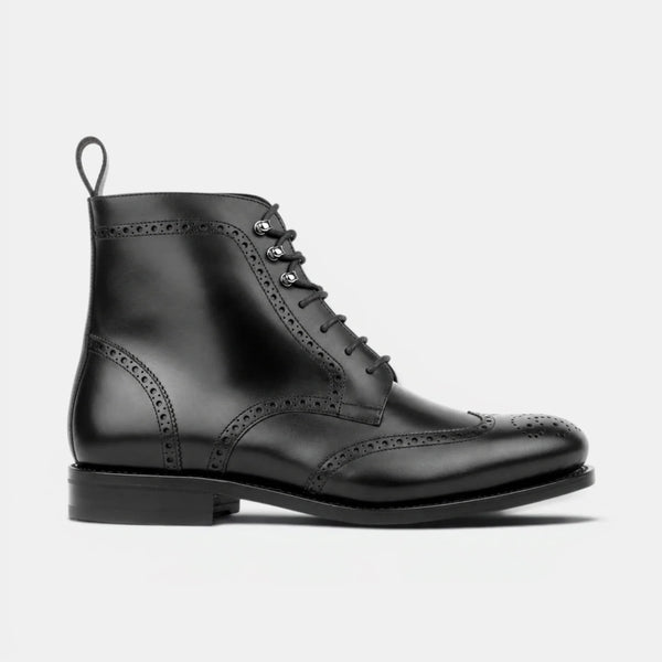 Black Military Brogue Boots