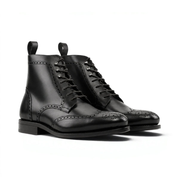 Black Military Brogue Boots