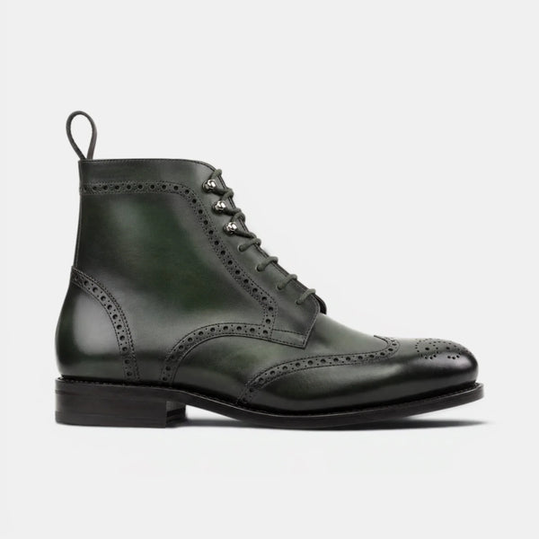 Forest Green Military Brogue Boots