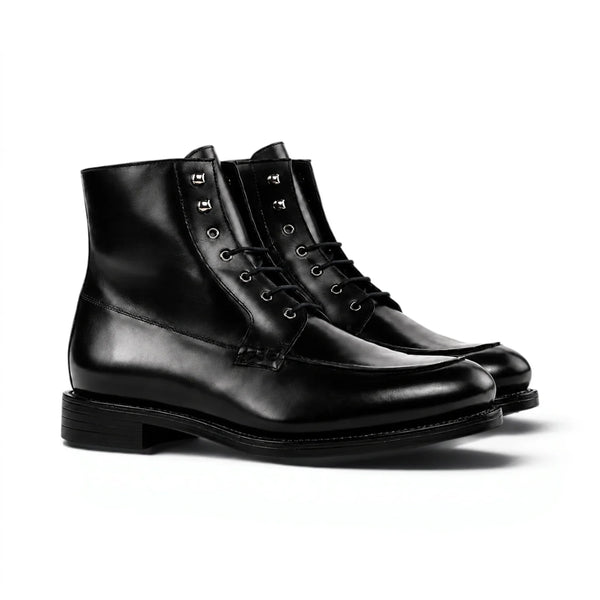 Black Moc Toe Boots