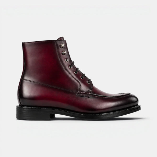 Burgundy Moc Toe Boots