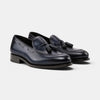 Navy Blue Leather Loafers