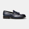 Navy Blue Leather Loafers