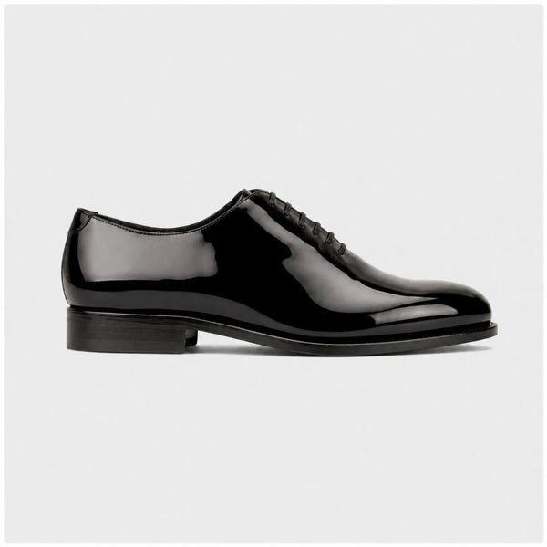 Patent Black Wholecut Oxford