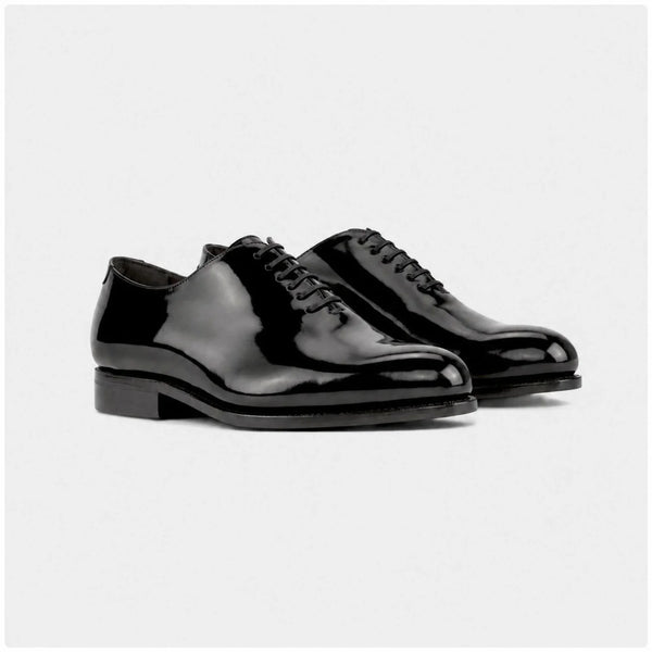 Patent Black Wholecut Oxford