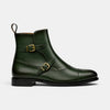 Forest Green Zip Buckle Boots