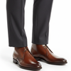 Handmade Men's Brown Leather Ankle High Chukka Boots