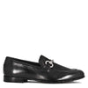 Men's black leather moccasin with horsebit