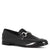 Men's black leather moccasin with horsebit