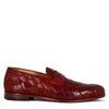 Handmade red woven leather men's moccasin