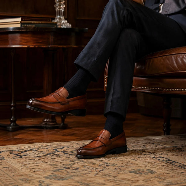 Cognac Penny Loafers