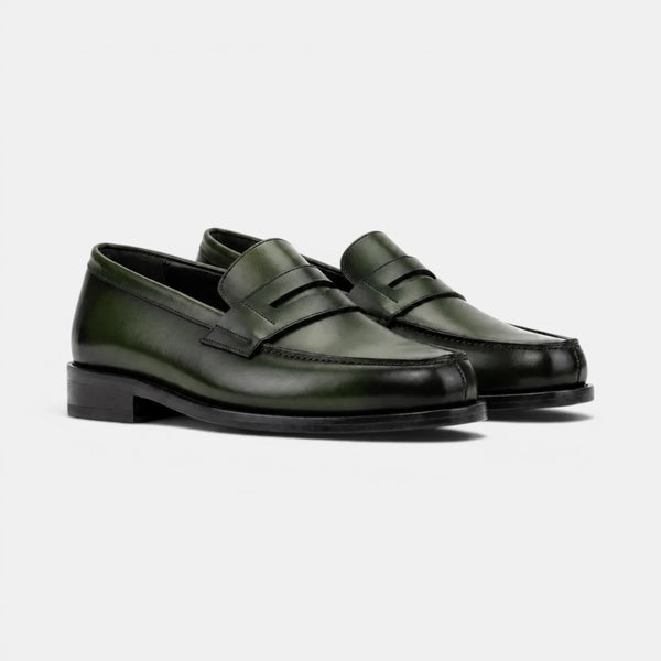 Forest Green Penny Loafers