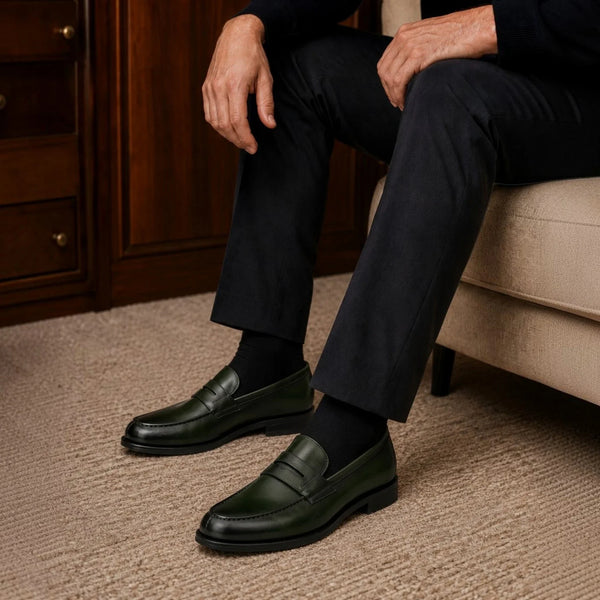 Forest Green Penny Loafers