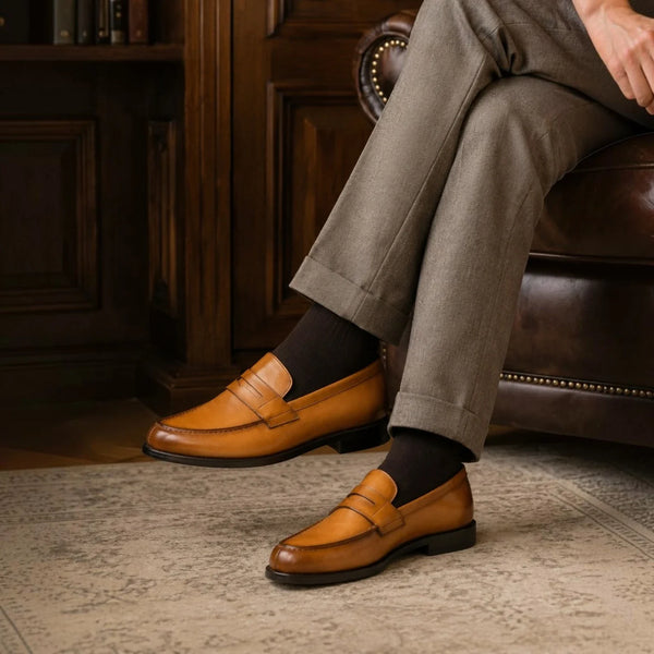 Tan Penny Loafers