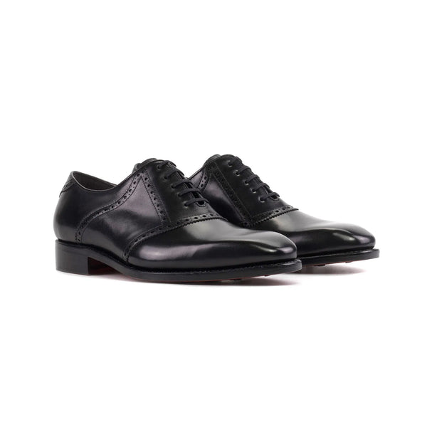 Black Goodyear Welted Saddle Oxford