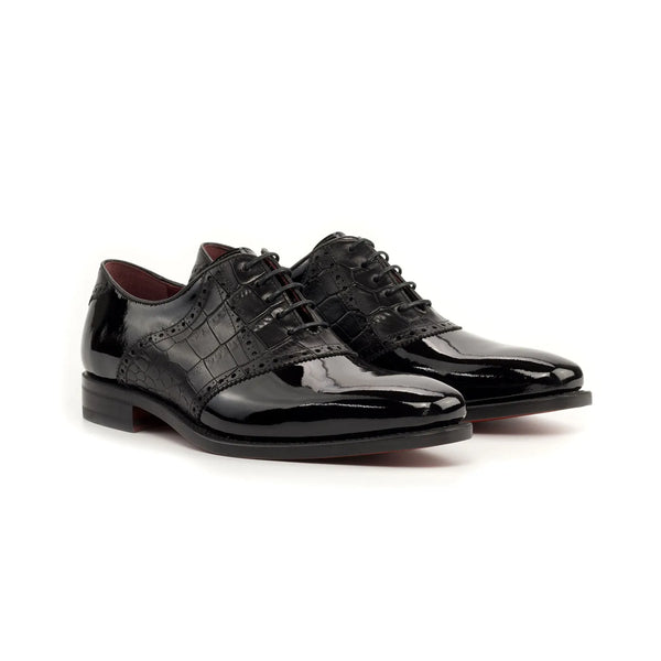 Black Goodyear Welted Saddle Oxford