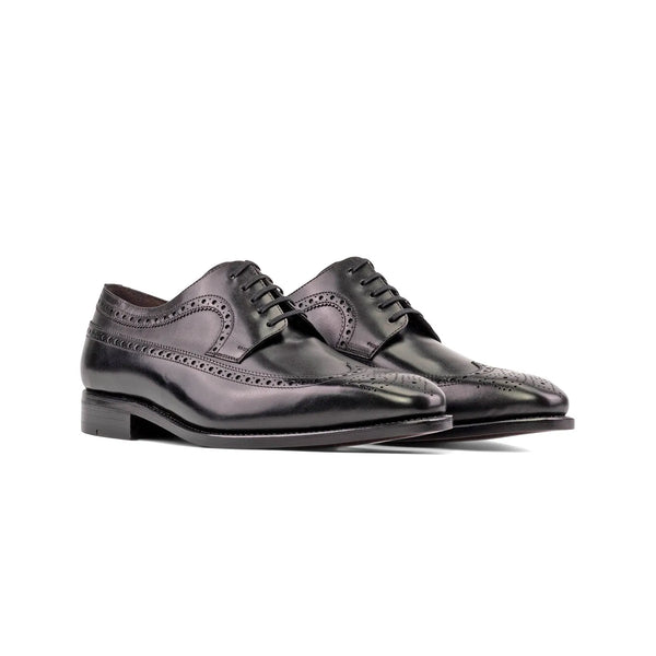 Black Goodyear Welted Longwing Blucher
