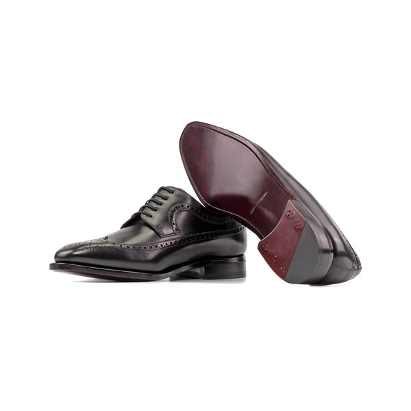 Black Goodyear Welted Longwing Blucher