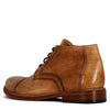Men's lace-up ankle boots in beige leather