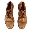 Men's lace-up ankle boots in beige leather