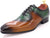 Men's Brown & Purple Leather Formal Oxford Shoes