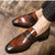 Men's Dual Tone Brown Patina Leather Penny Loafers