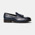 Navy Blue Leather Loafers