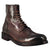 Men's high diver amphibian boot in washed leather in dark brown