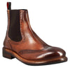Men's candy chelsea boot in washed leather, dark tan colo