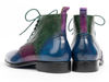 Men's Handmade Tri Tone Wingtip Ankle High Boots