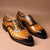 Men's Tan Patina Crocodile Leather Spectator Shoes