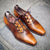 Men's Tan Patina Leather Luxury Dress Shoes
